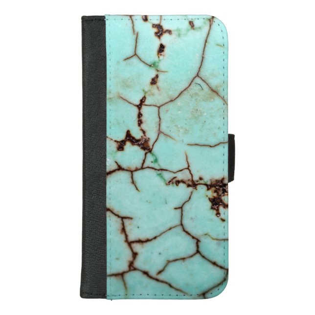 Gemstone Series - Turquoise Cracked iPhone Wallet Case (Front)