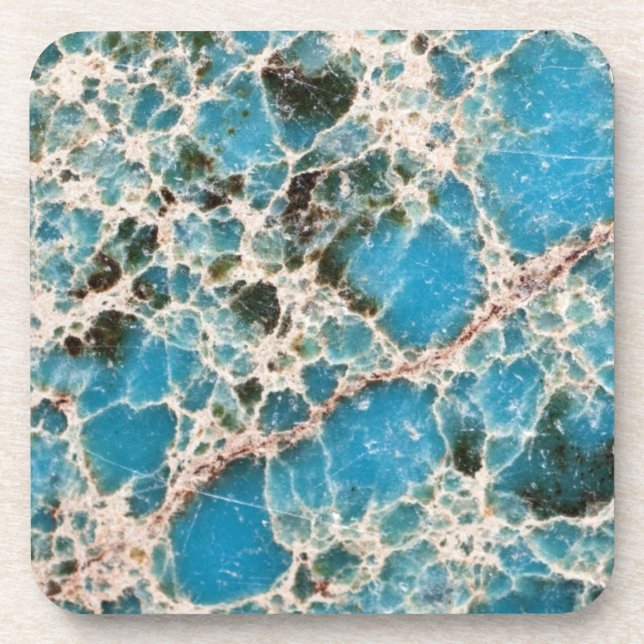 Gemstone Series - Turquoise Mosaic Beverage Coaster (Front)