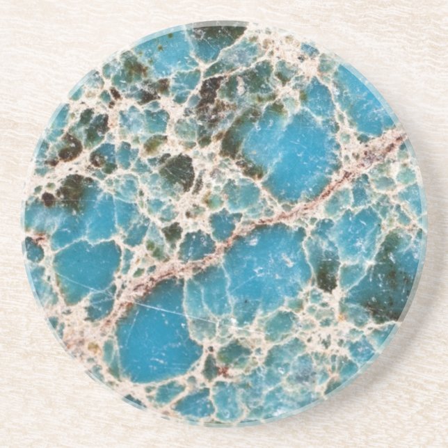 Gemstone Series - Turquoise Mosaic Drink Coaster (Front)