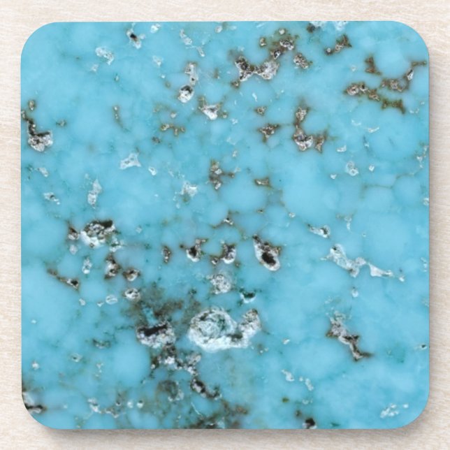 Gemstone Series - Turquoise With Natural Flaws Drink Coaster (Front)