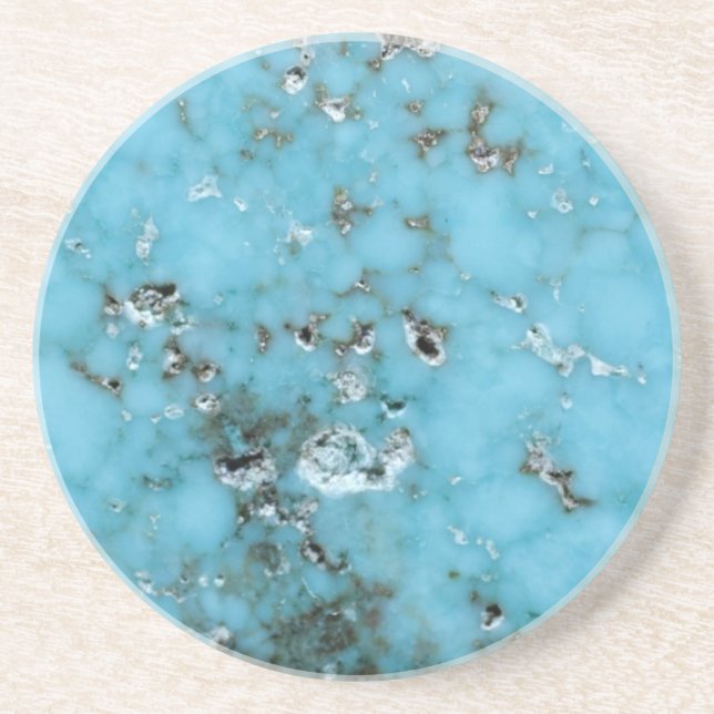 Gemstone Series - Turquoise With Natural Flaws Drink Coaster (Front)