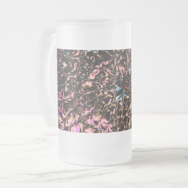 Gemstone Spiral Frosted Glass Beer Mug (Front Left)