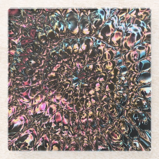 Gemstone Spiral Glass Coaster (Front)