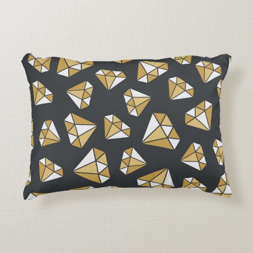 Gemstone Themed Vintage Seamless Pattern Accent Pillow