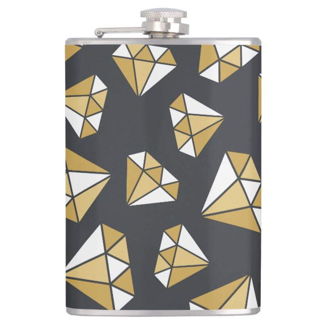 Gemstone Themed Vintage Seamless Pattern. Flask (Front)