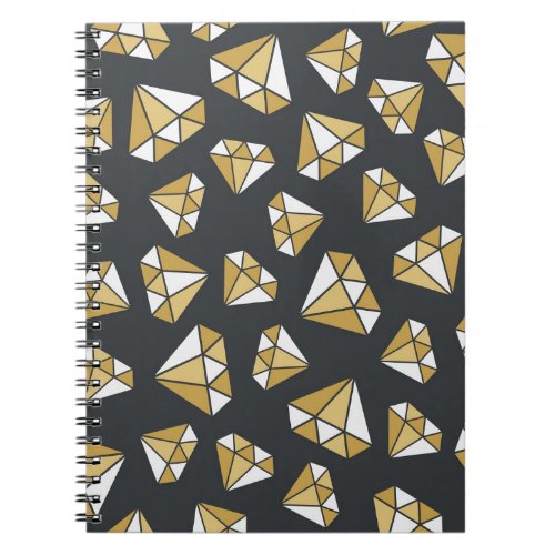Gemstone Themed Vintage Seamless Pattern Notebook
