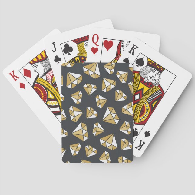 Gemstone Themed Vintage Seamless Pattern. Poker Cards (Back)