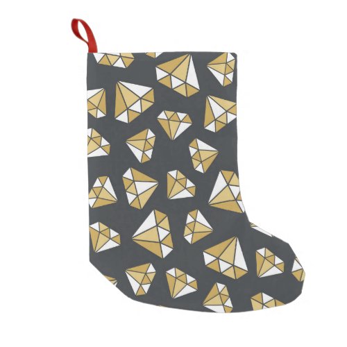 Gemstone Themed Vintage Seamless Pattern Small Christmas Stocking