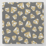Gemstone Themed Vintage Seamless Pattern. Stone Coaster