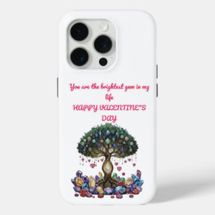 Gemstone Tree Happy Valentine's day iPhone 15 Pro Case