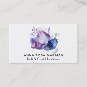 * Gemstone Watercolor Universe Reiki Crystal Gem Business Card