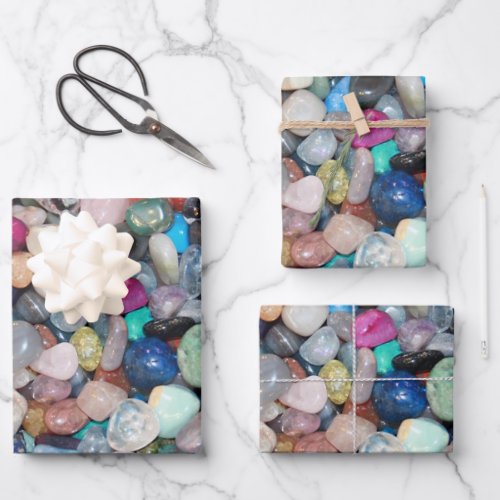 Gemstones 1 wrapping paper sheets
