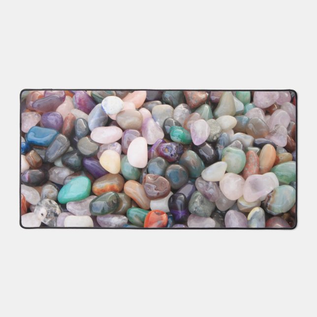 Gemstones Crystals Pebbles Desk Mat (Front)