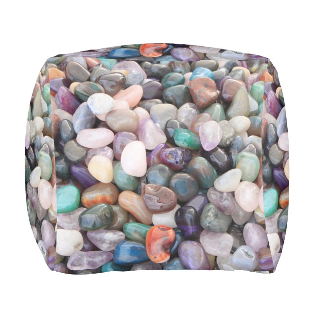 Gemstones Crystals Pebbles Pouf (Front)