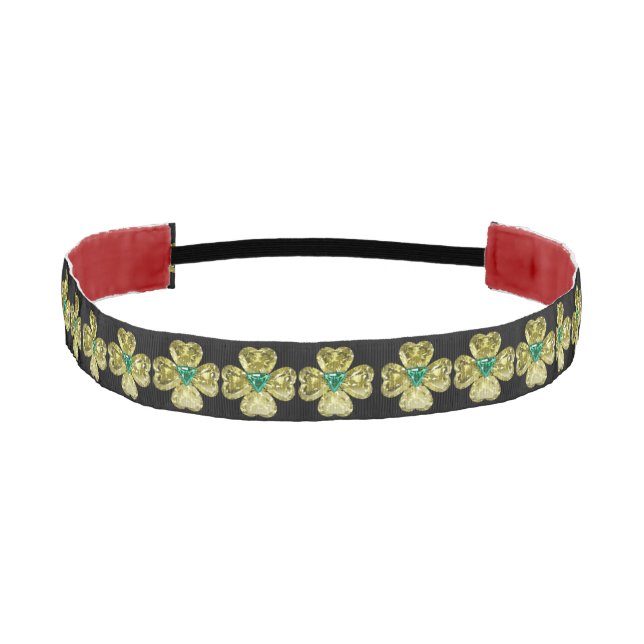 gemstones, flower athletic headband (Front)