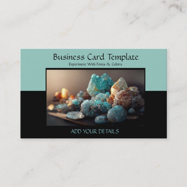 Gemstones Healing Crystal Reiki Business Card (Front)