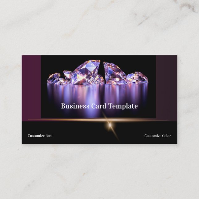Gemstones Jewelry Diamonds Business Card (Front)