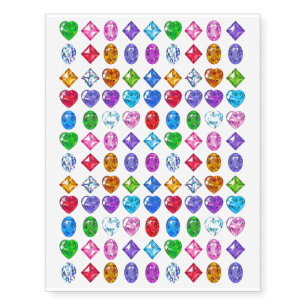 Gemstones Jewels Crystal Bling Design Temporary Tattoos