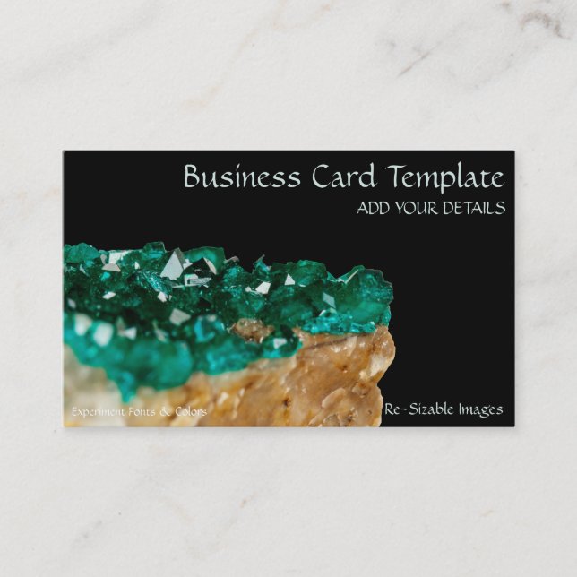 Gemstones Mineral Stone Dioptase Emerald  Business Card (Front)