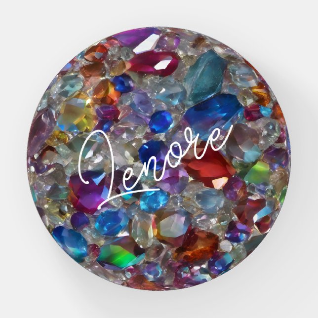 Gemstones Multicolor Paperweight (Front)