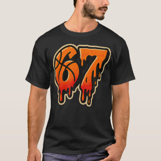 Gen Alpha Slang 67 Basketball Ice Cream Drip Six T-Shirt