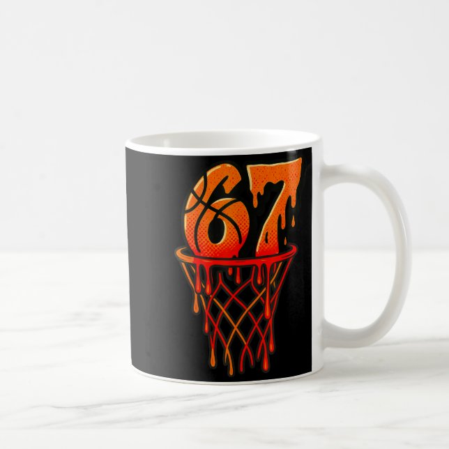Gen Alpha Slang Kids 67 Basketball Ice Cream Drip  Coffee Mug (Right)