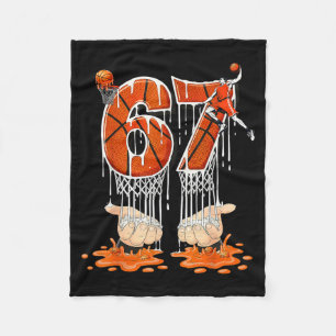 Gen Alpha Slang Kids 67 Basketball Ice Cream Drip Fleece Blanket