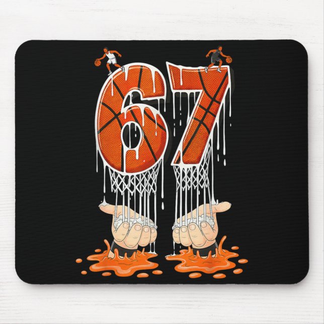 Gen Alpha Slang Kids 67 Basketball Ice Cream Drip  Mouse Pad (Front)