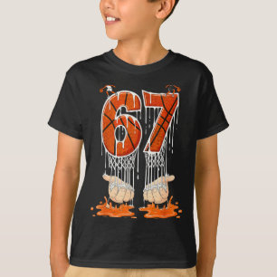 Gen Alpha Slang Kids 67 Basketball Ice Cream Drip T-Shirt