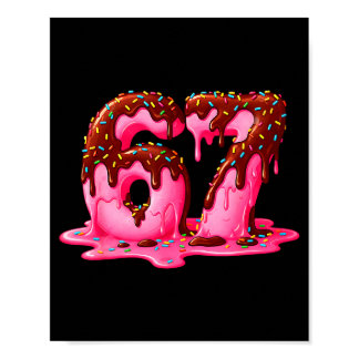 Gen Alpha Slang Kids 67 Ice Cream Drip Six Seven  Poster