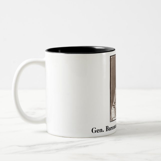 Gen. Bureaugard Burchard, CSA, Gen. Bureaugard ... Two-Tone Coffee Mug (Left)