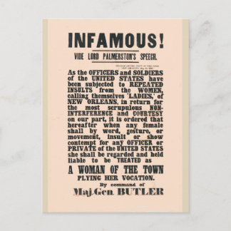 gen Butler New Orleans, Civil War Postcard