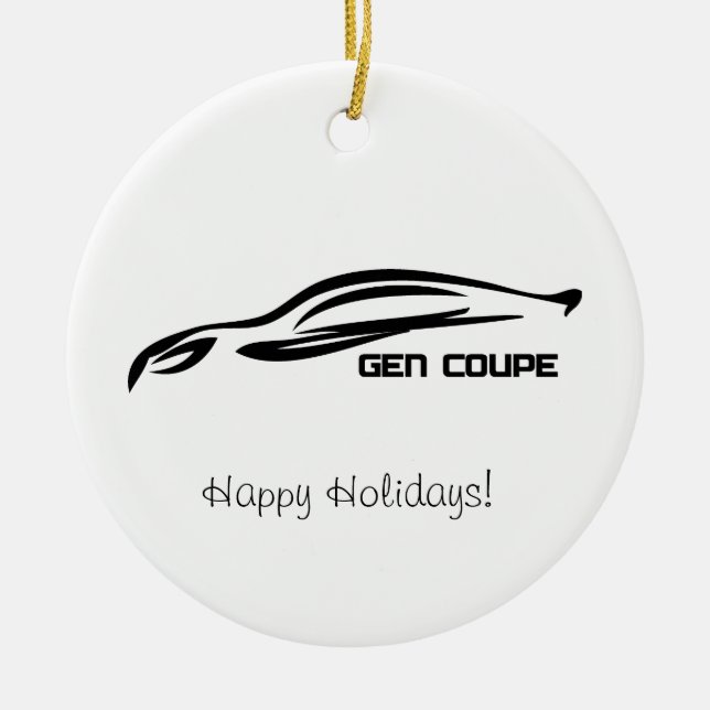 Gen Coupe Black Brushstroke Ceramic Ornament (Front)