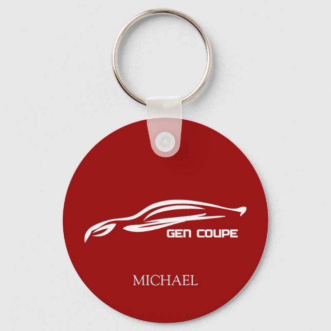 Gen Coupe White Silhouette Logo Keychain (Front)