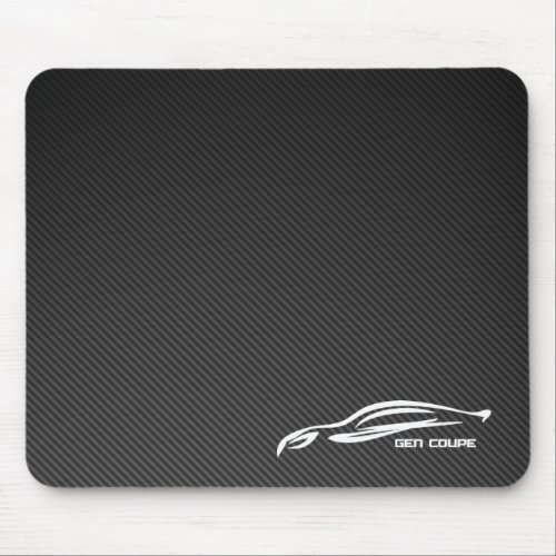 Gen Coupe White Silhouette Logo Mouse Pad