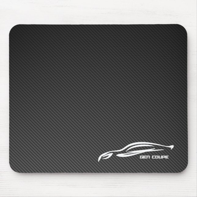 Gen Coupe White Silhouette Logo Mouse Pad (Front)