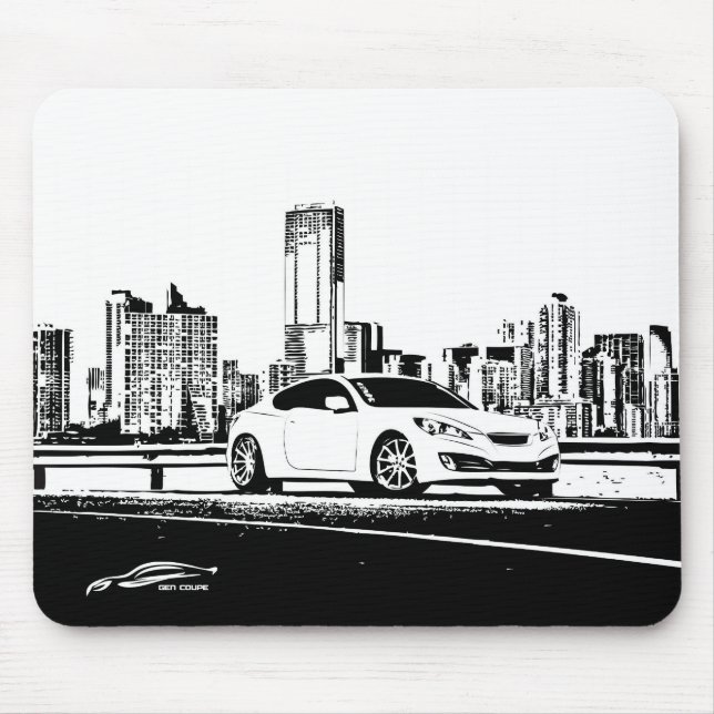 Gen Coupe with City Scape backdrop Mouse Pad (Front)