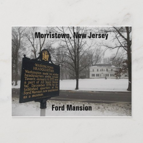 Gen George Washingtons HQ 1779_80 Morristown NJ Postcard