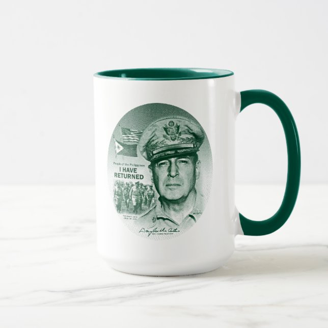 Gen. MacArthur I Have Returned (Green Print) Mug (Right)