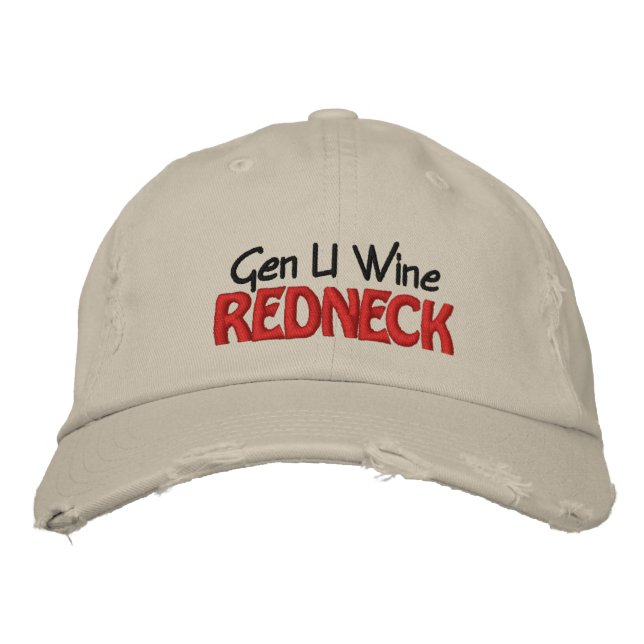 Gen U Wine REDNECK Embroidered Baseball Hat (Front)