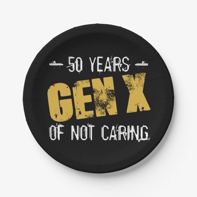 Gen X 50 Birthday Paper Plates (Front)