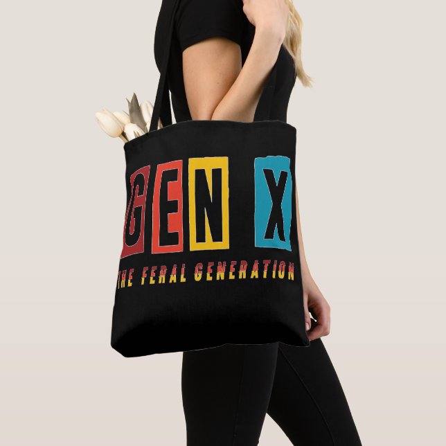 Gen X Feral Generation Tote Bag (Close Up)