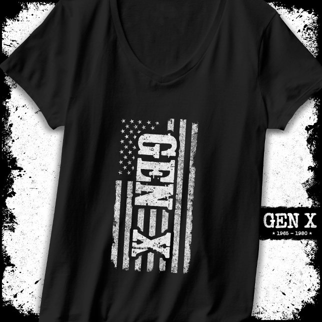 Gen X Gen Xer Generation X American Flag Gen X T-Shirt (Creator Uploaded)