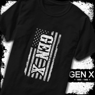 Gen X Gen Xer Generation X American Flag Gen X T-Shirt