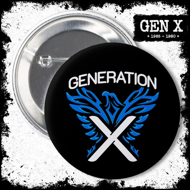 Gen X Gen Xer Phoenix Bird Generation X Button (Creator Uploaded)