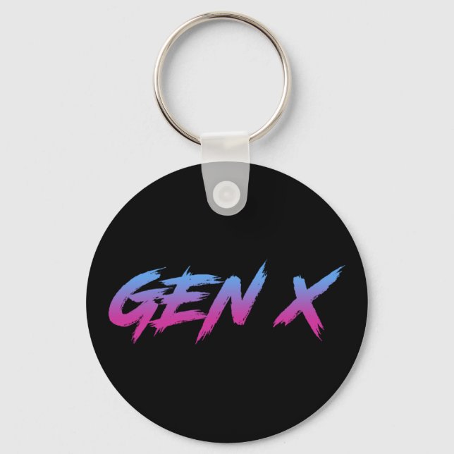 Gen X Generation X Retro Vintage Keychain (Front)