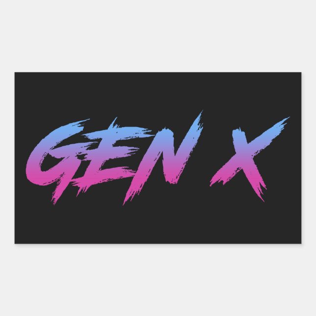 Gen X Generation X Retro Vintage Rectangular Sticker (Front)
