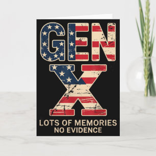 Gen X Lots Of Memories No Evidence Funny Retro Pat Card