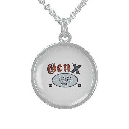 Gen X Personalized Birth Year 1969 Sterling Silver Necklace