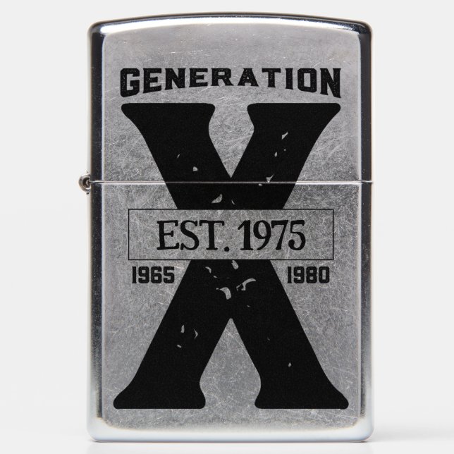 Gen X Personalized Street Chrome Zippo Lighter (Front)